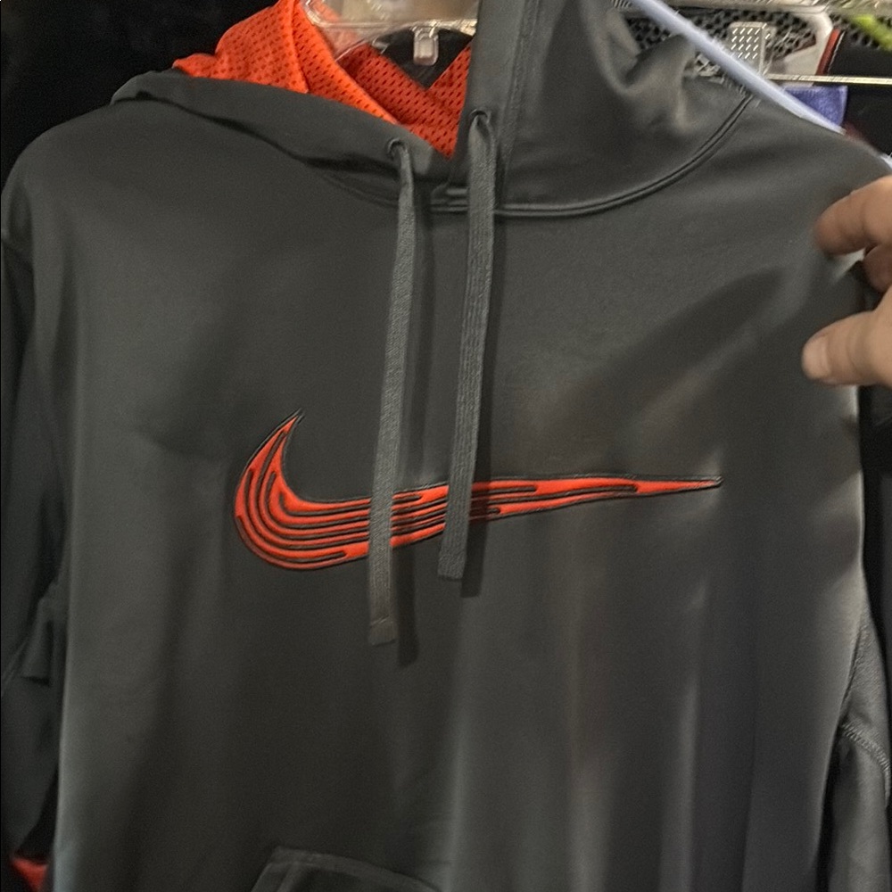 Nike Dark Gray Hoodie with Subtle Stitching